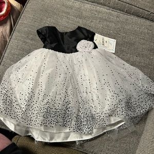Pastourelle Black & White Girls Dress